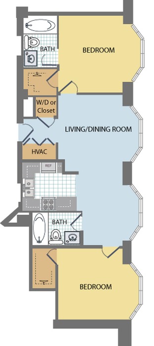 2-Bedroom-Osborn(2C) Floor Plan Image
